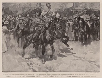 Relieved at Last, the Volunteer Cavalry which First reached Ladysmith cheering Sir George White